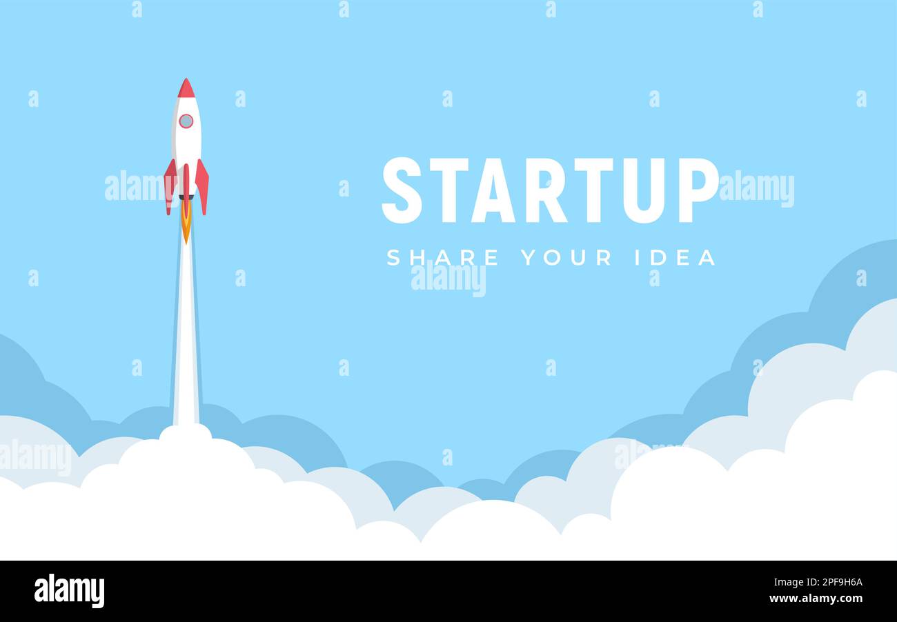 Rocket launch design. Business startup concept, vector illustration ...