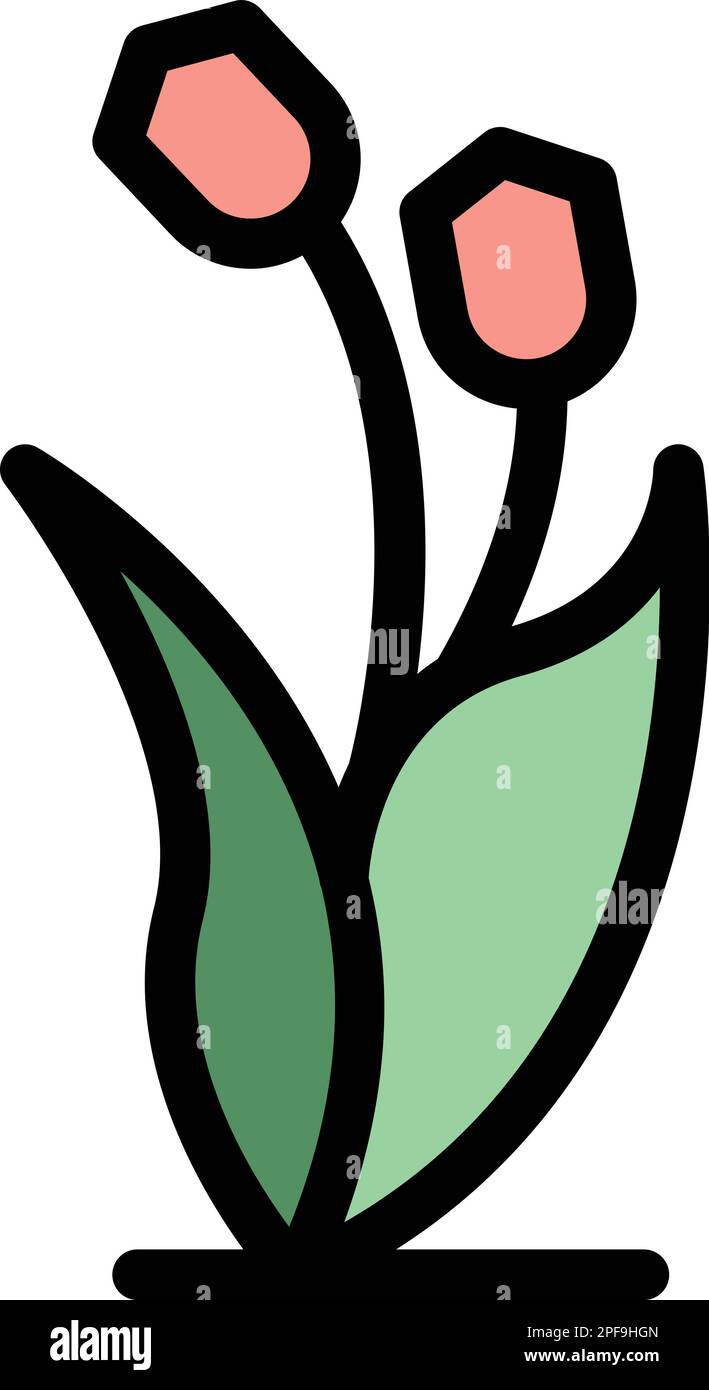 Farm flower plant icon. Outline Farm flower plant vector icon for web ...