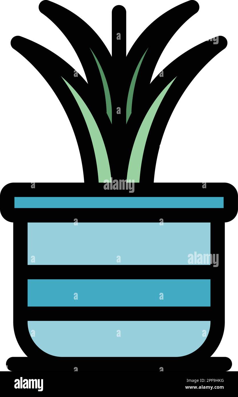 Decoration plant pot icon. Outline Decoration plant pot vector icon for ...