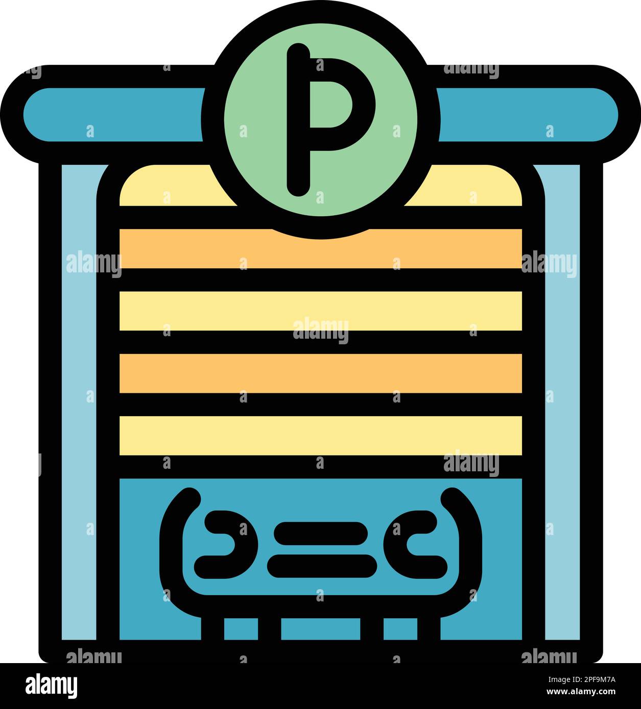 Parking garage icon. Outline parking garage vector icon for web design