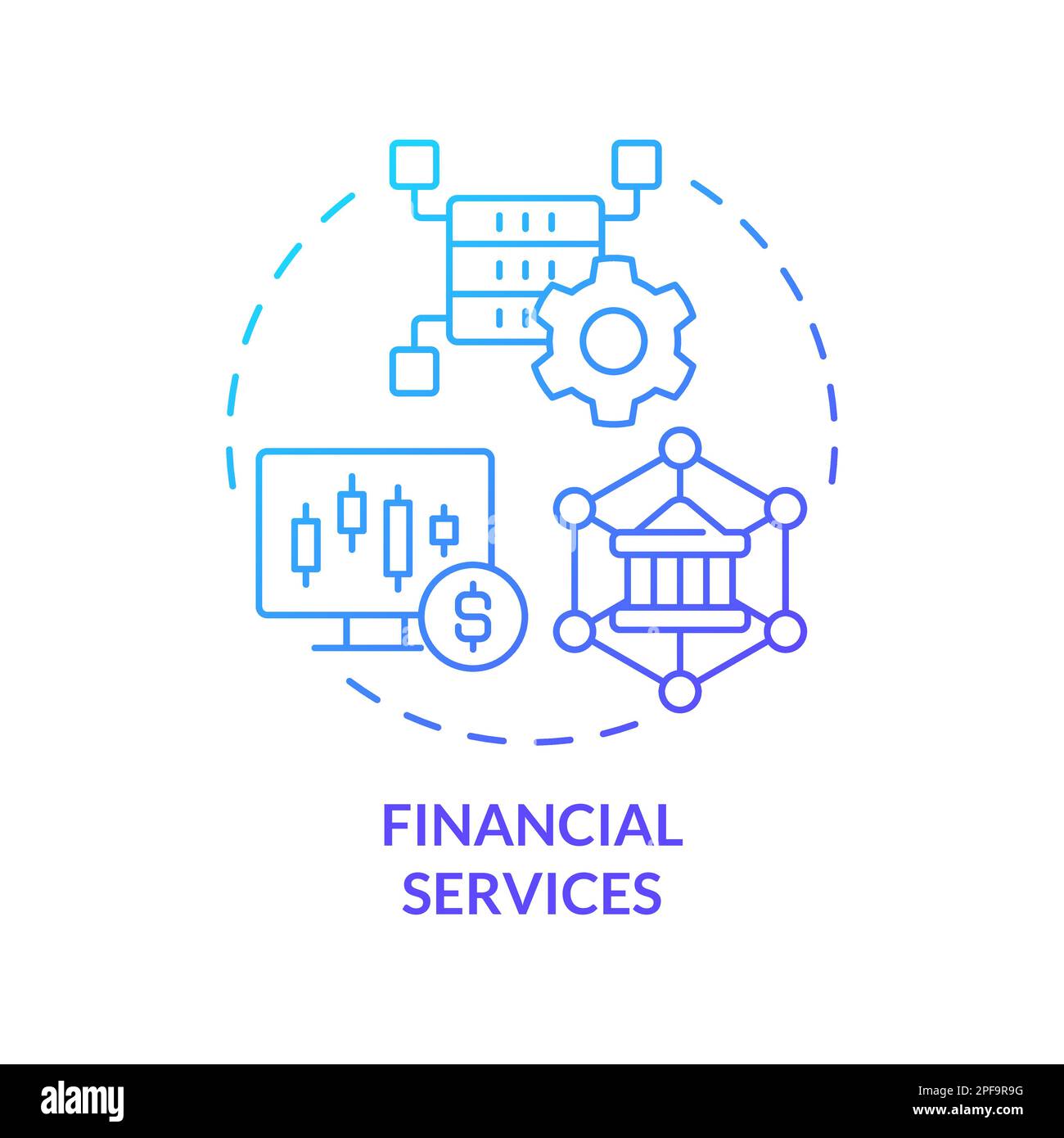 Financial services blue gradient concept icon Stock Vector