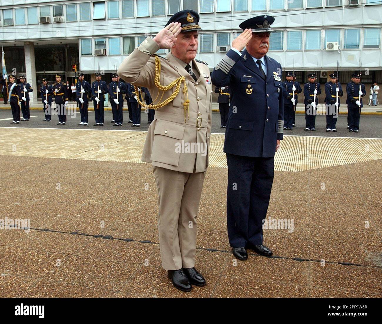 British Air Force Chief, Air Gen. Peter Squire, left, and Argentine Air ...