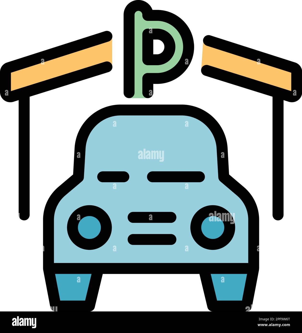 Car parking lot icon. Outline car parking lot vector icon for web