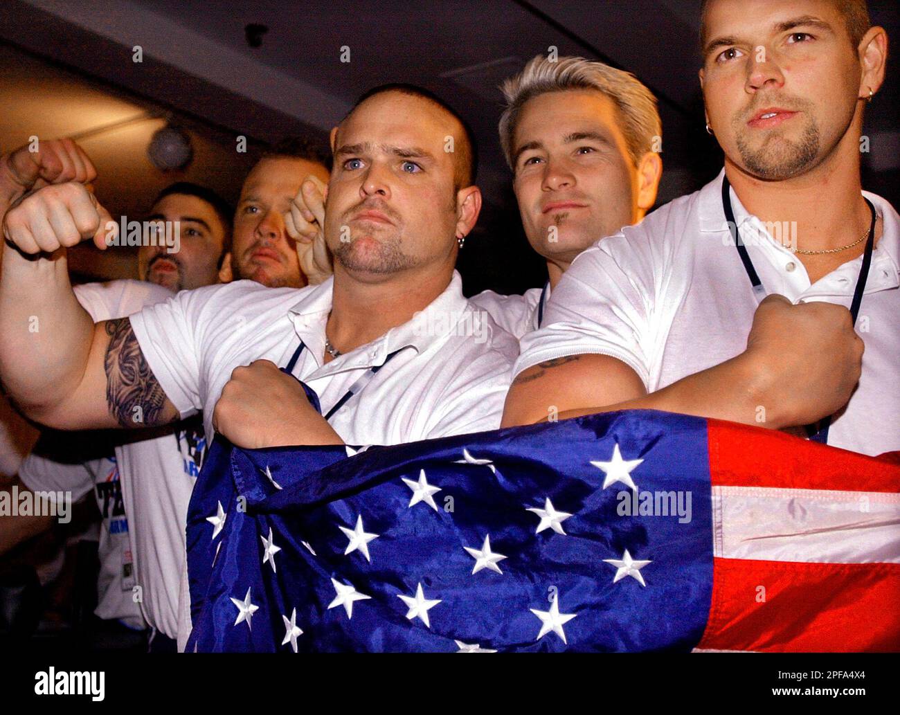 USA team members Don Underwood, of Kansas City, Kan., left, Harold ...