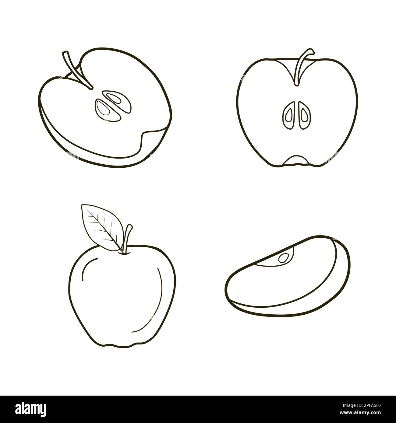 Apple outline, Apple line art icon, Apple logo Stock Vector