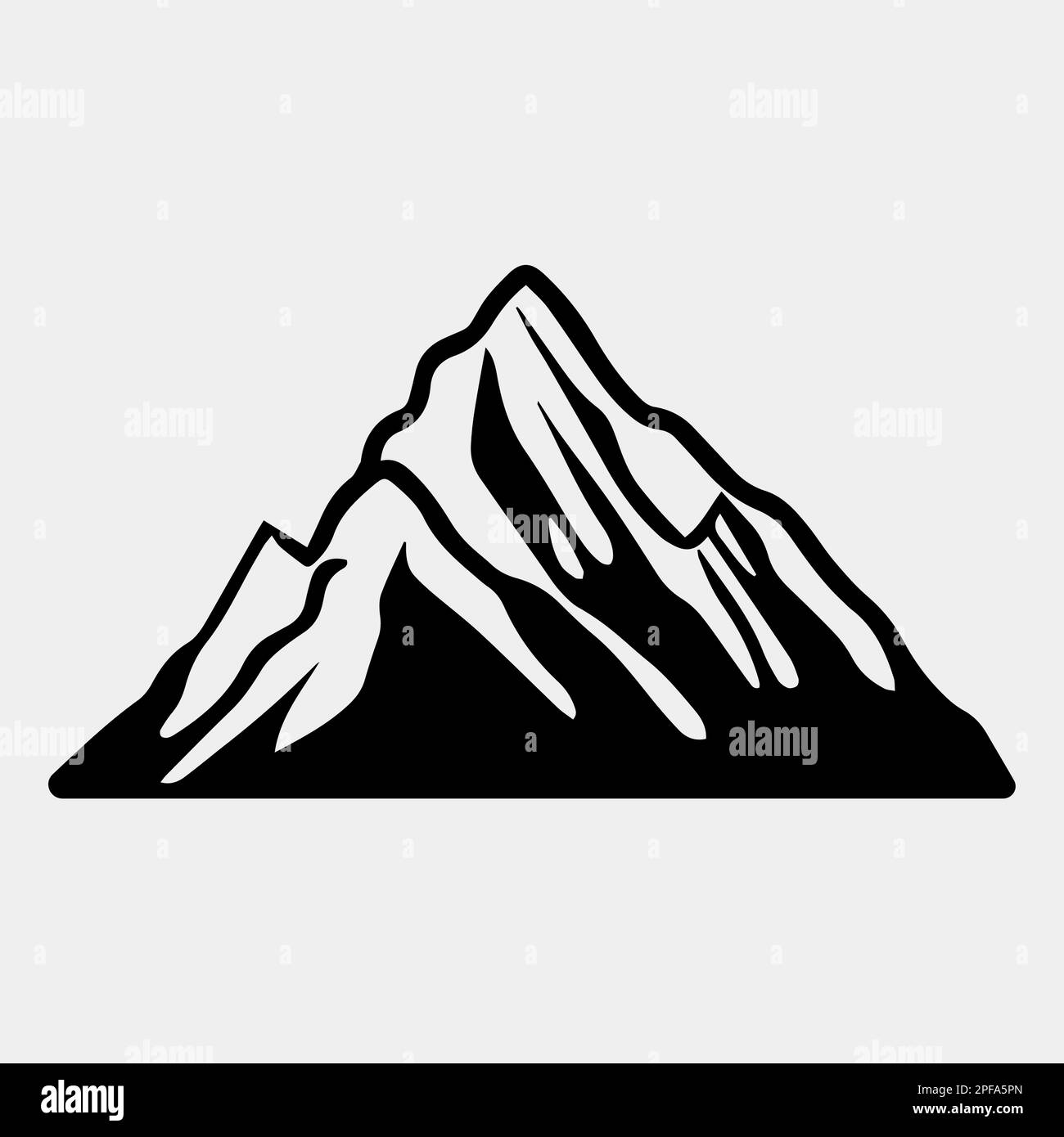 Mountain landscape, rocks, tree, fir trees. Freehand sketch Black ink  drawing. on white background. Rocky peaks in a graphic style Stock Vector  Image & Art - Alamy