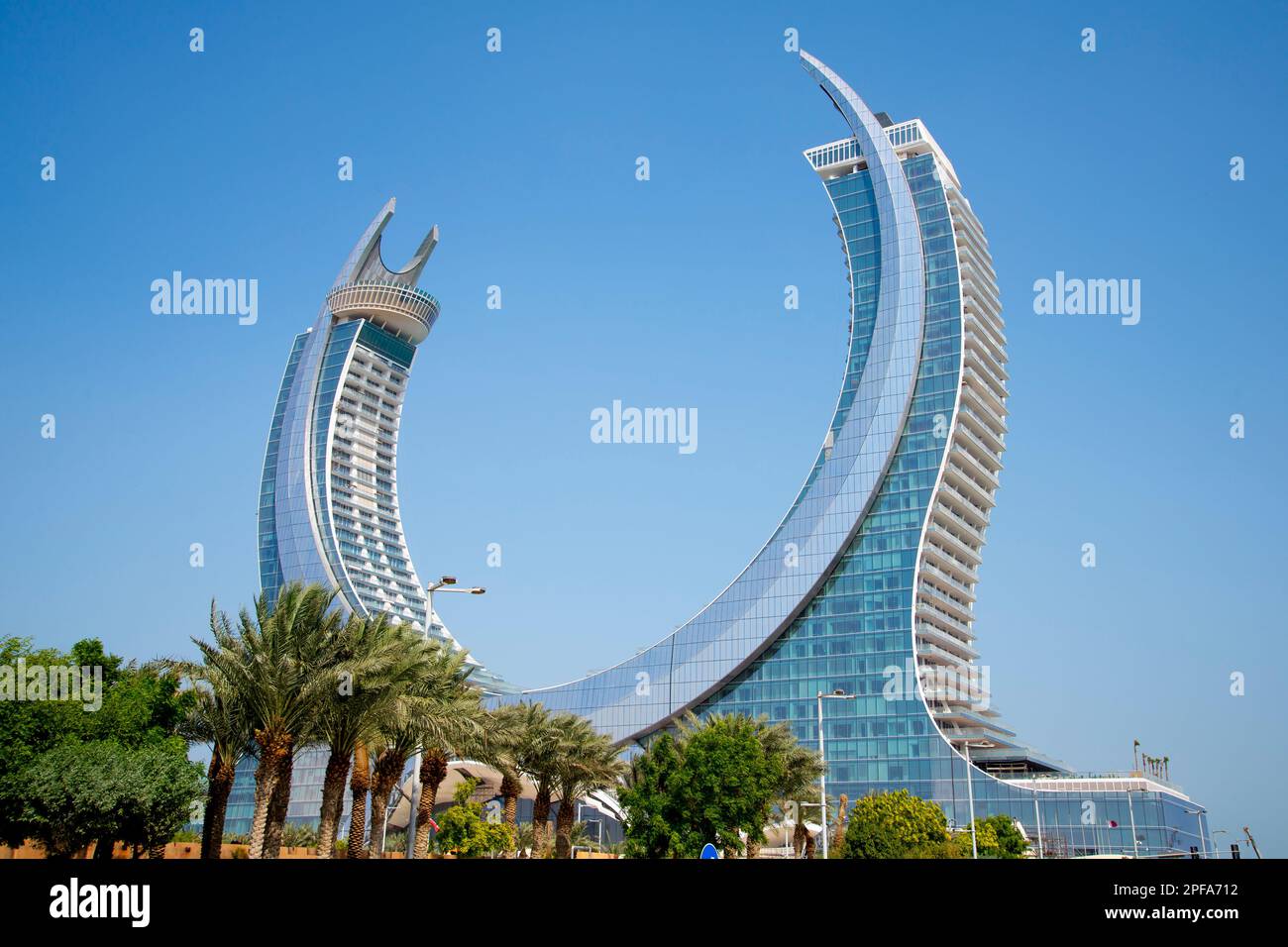 Katara Twin Tower in Lusail Marina District Stock Photo - Alamy