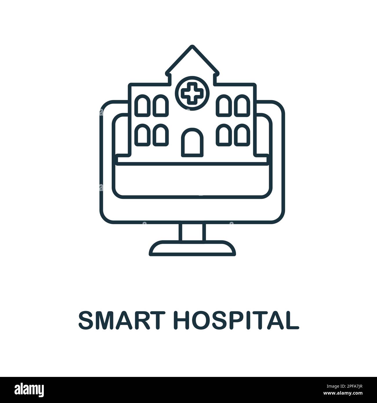 Smart Hospital outline icon. Simple element from healthcare innovations ...