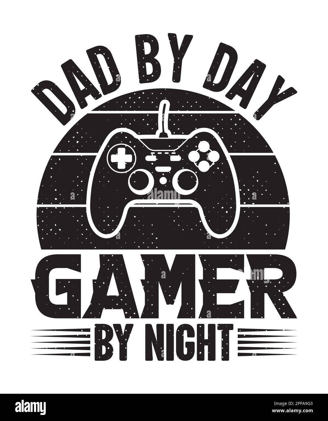 Dad by day gamer by night vintage gaming t-shirt design for game lovers Stock Vector