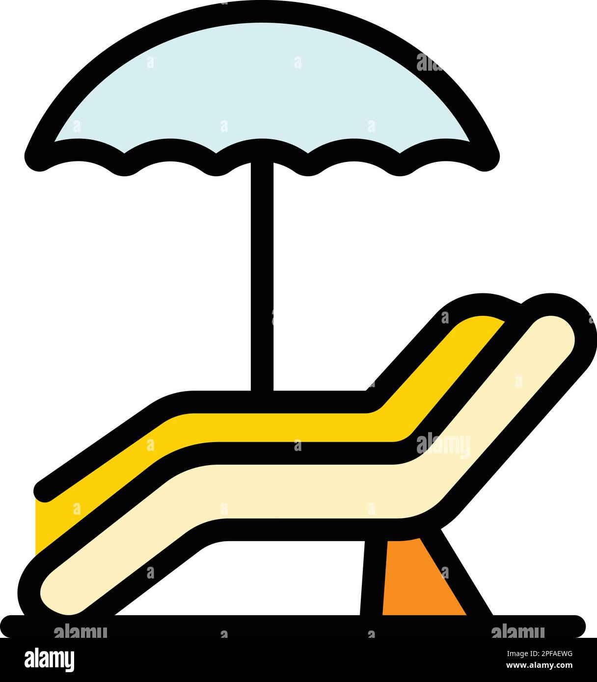Lounge sunbed icon. Outline lounge sunbed vector icon for web design