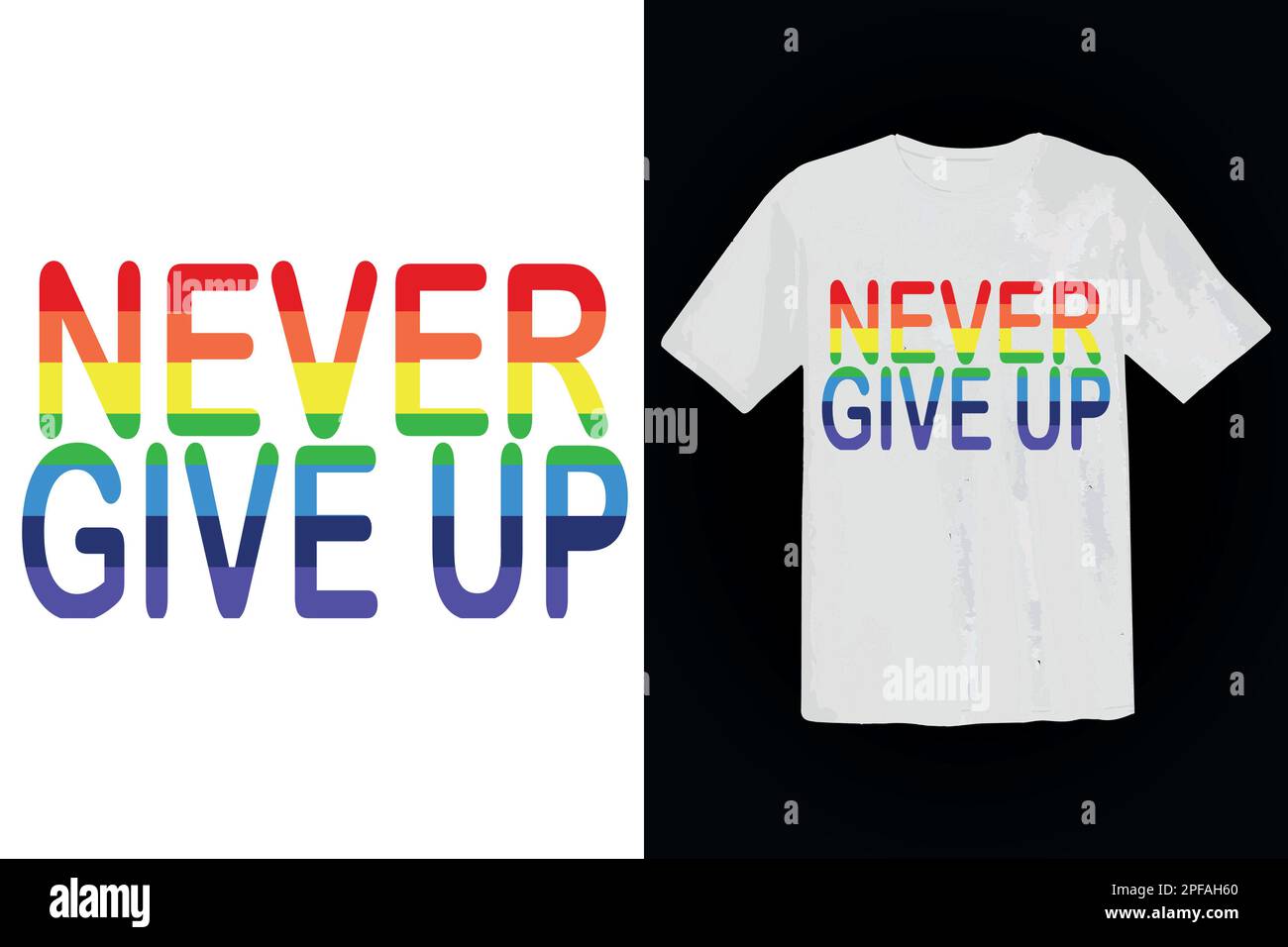 never give up t shirt design template on illustrator Stock Vector Image ...