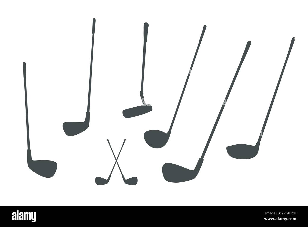 Golf club silhouettes, Golf club vector Stock Vector