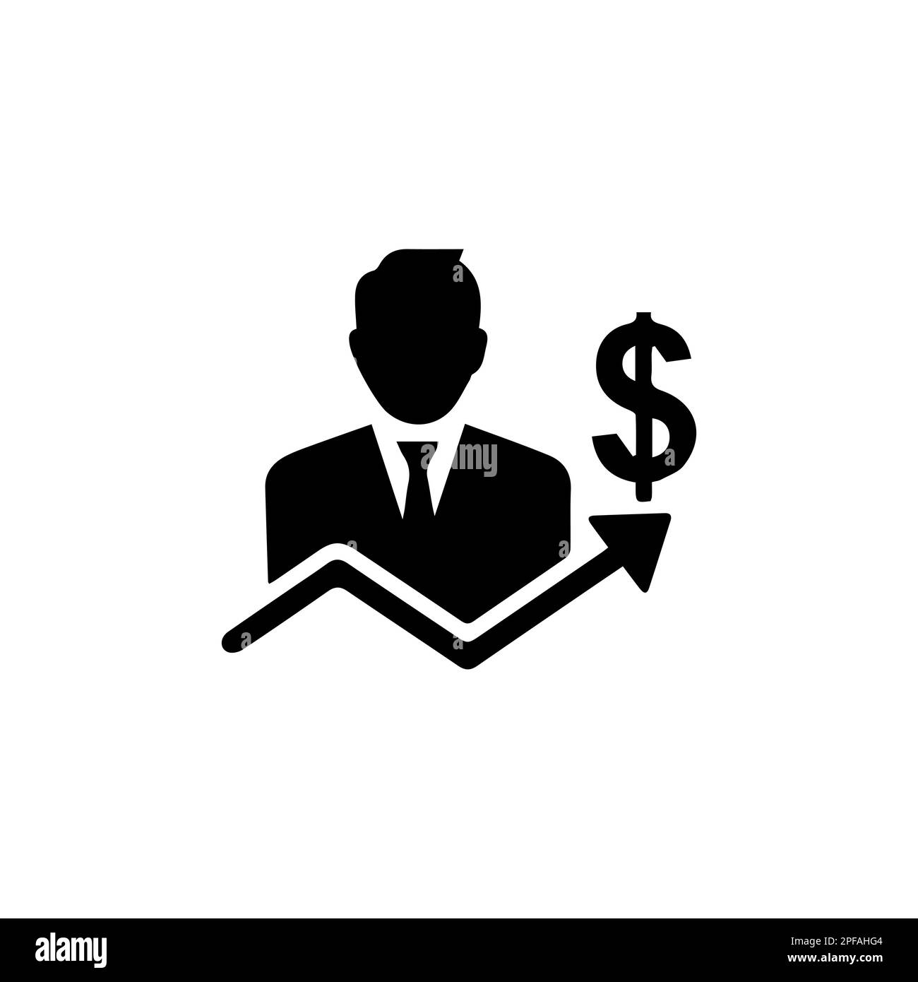 A businessman graph icon. Shareholder icon. Investment. Entrepreneur. Businessman. Vector icon isolated on white background. Stock Vector