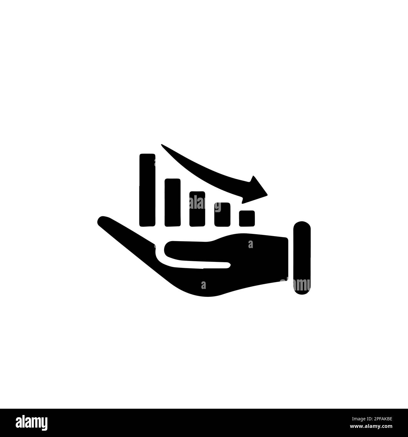 Growing graph icon on the hand. Vector growing graph icon on the hand ...