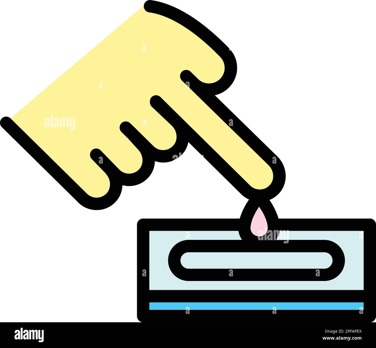 Covid test finger blood icon. Outline Covid test finger blood vector ...