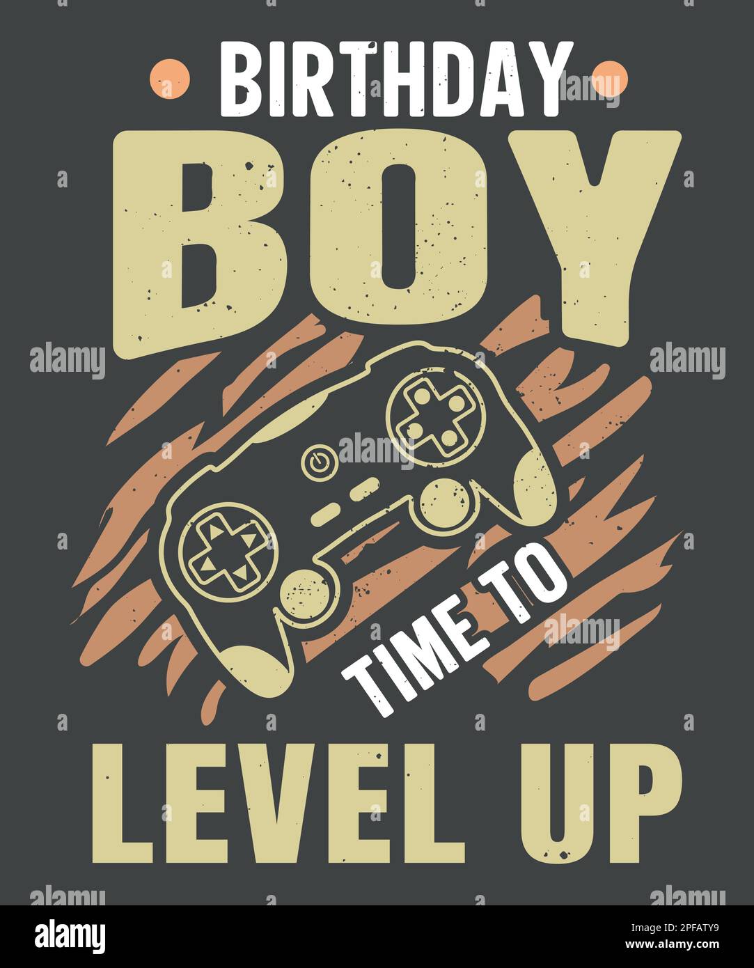 Birthday boy time to level up vintage video gaming t-shirt design with vector V02 Stock Vector