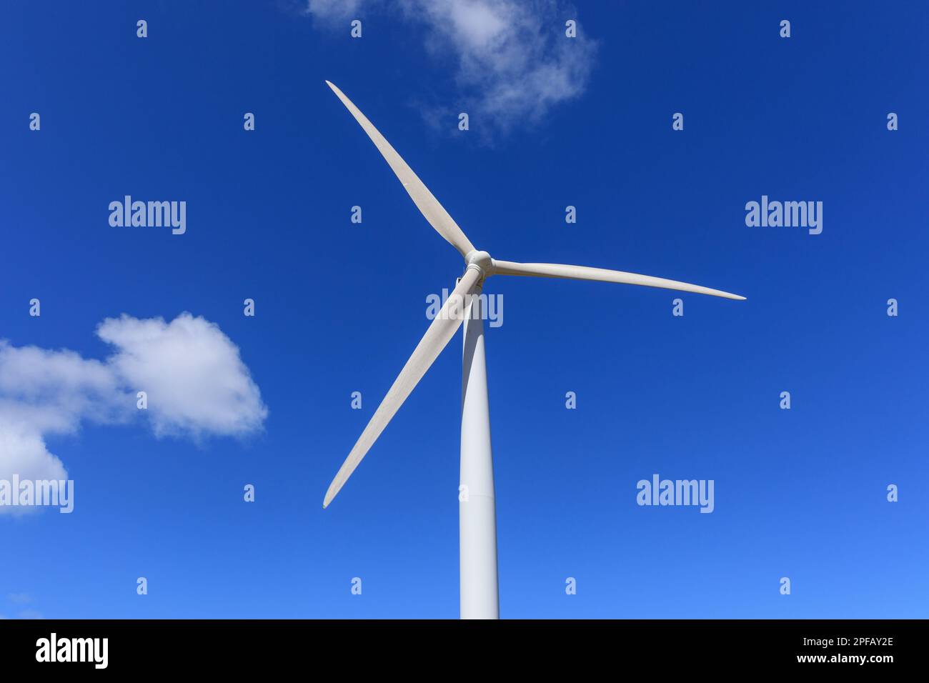 Clouds on a blue sky. Wind turbines on the Yorke Peninsula. South Australia. Stock Photo