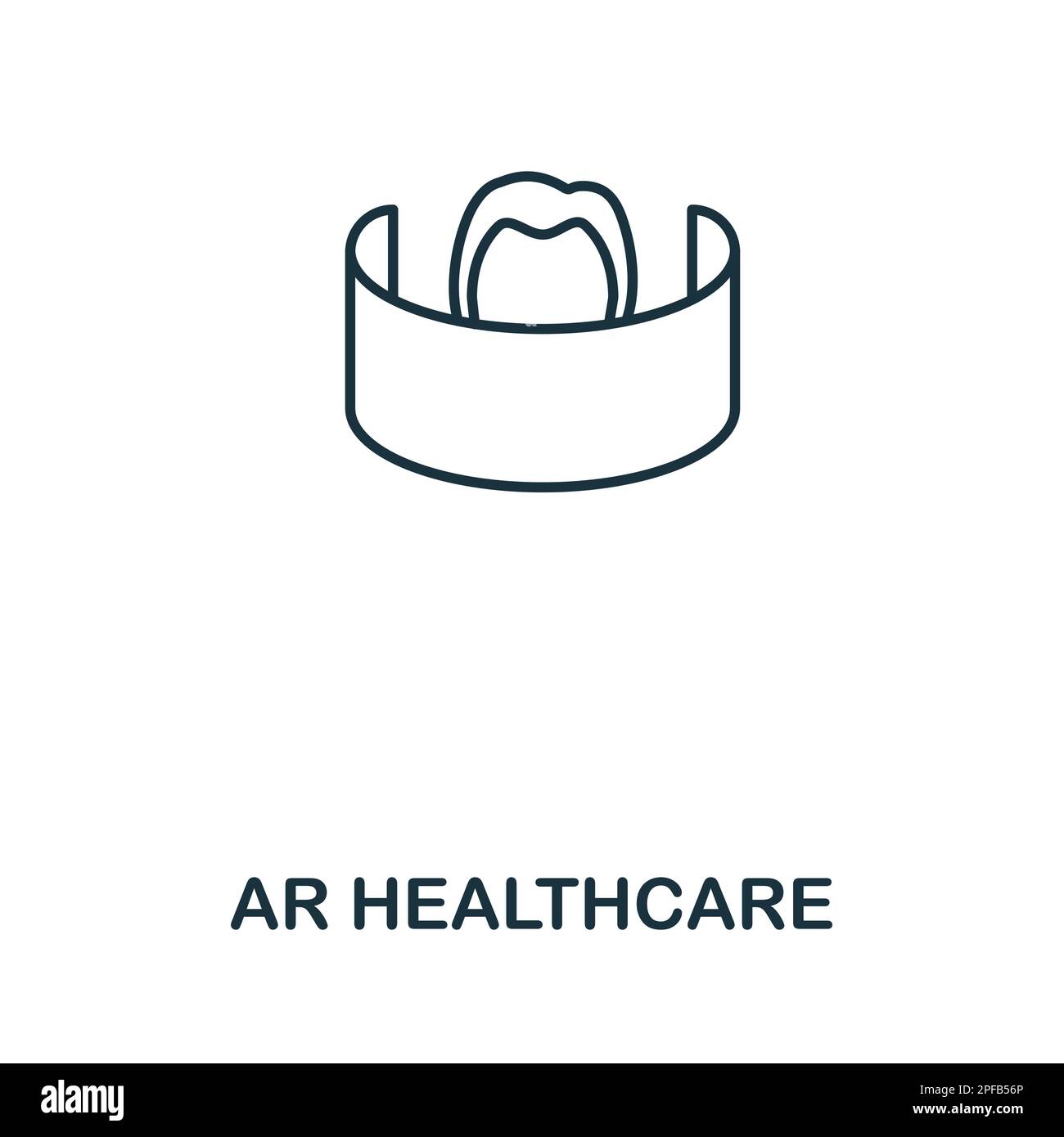 Ar Healthcare outline icon. Simple element from healthcare innovations collection. Creative Ar Healthcare line icon for web design, templates Stock Vector