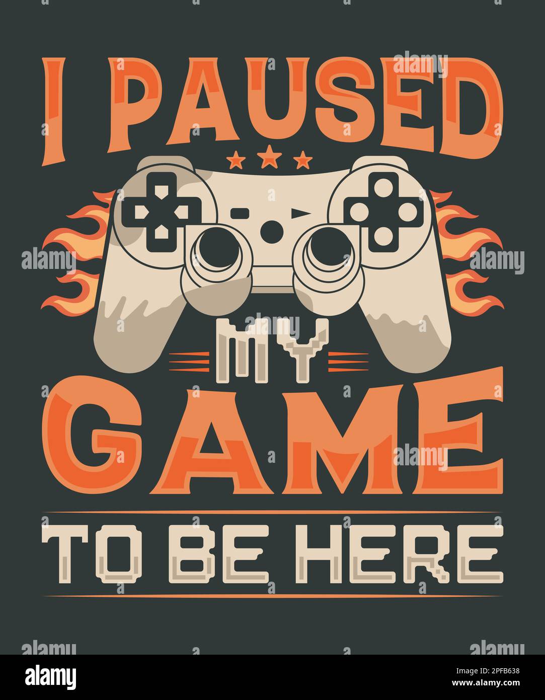 I paused my game to be here gaming t-shirt design with vector Stock Vector