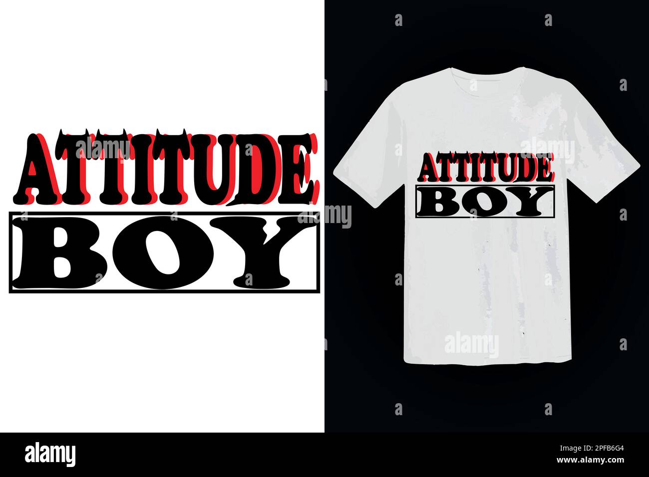 attitude boy t shirt design template illustrator Stock Vector Image
