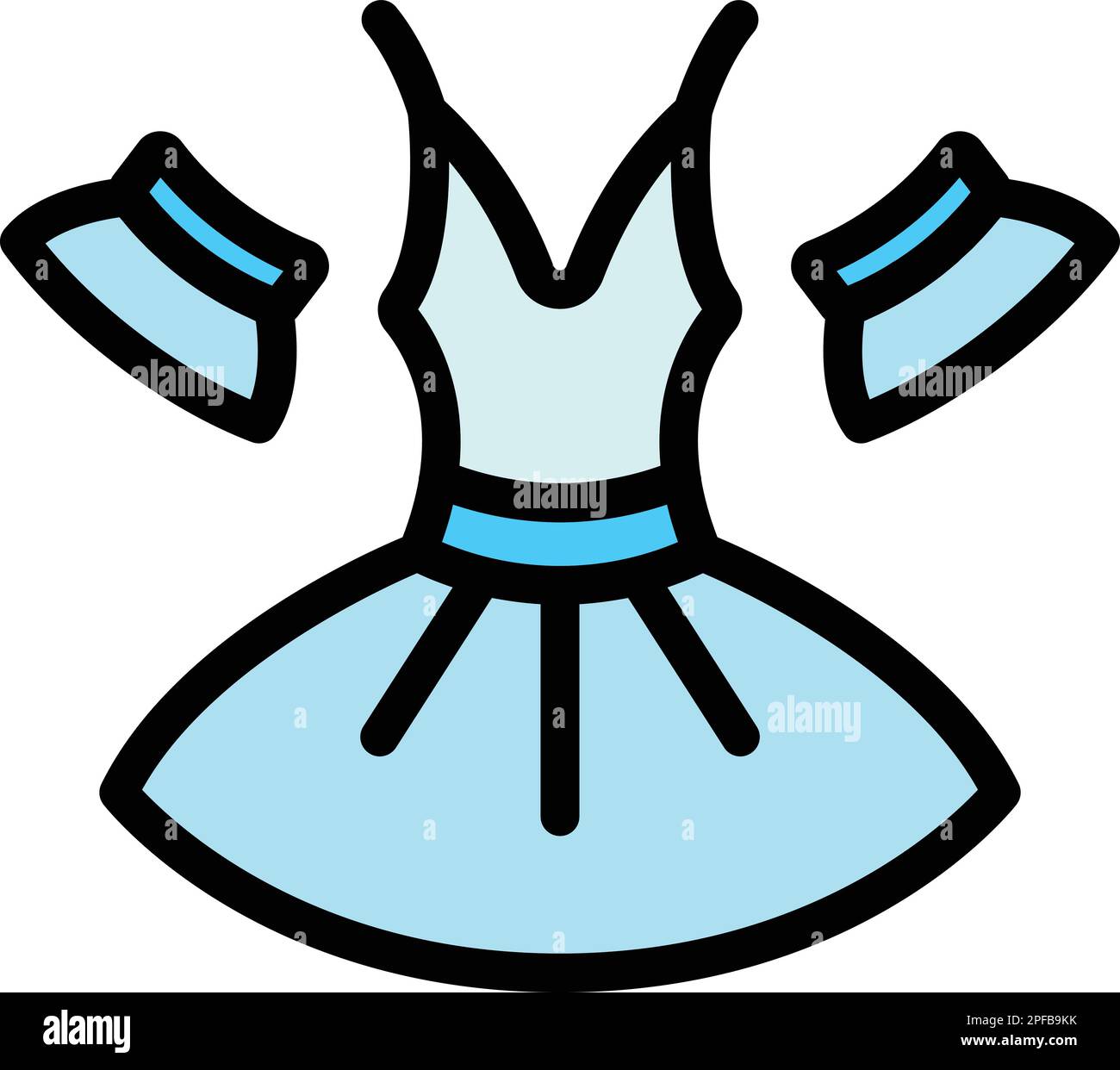 Ballerina dress icon. Outline ballerina dress vector icon for web 