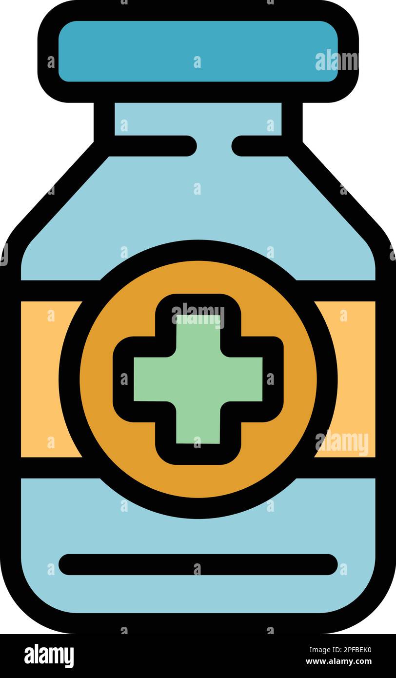 Immune medicine icon. Outline immune medicine vector icon for web design isolated on white background color flat Stock Vector