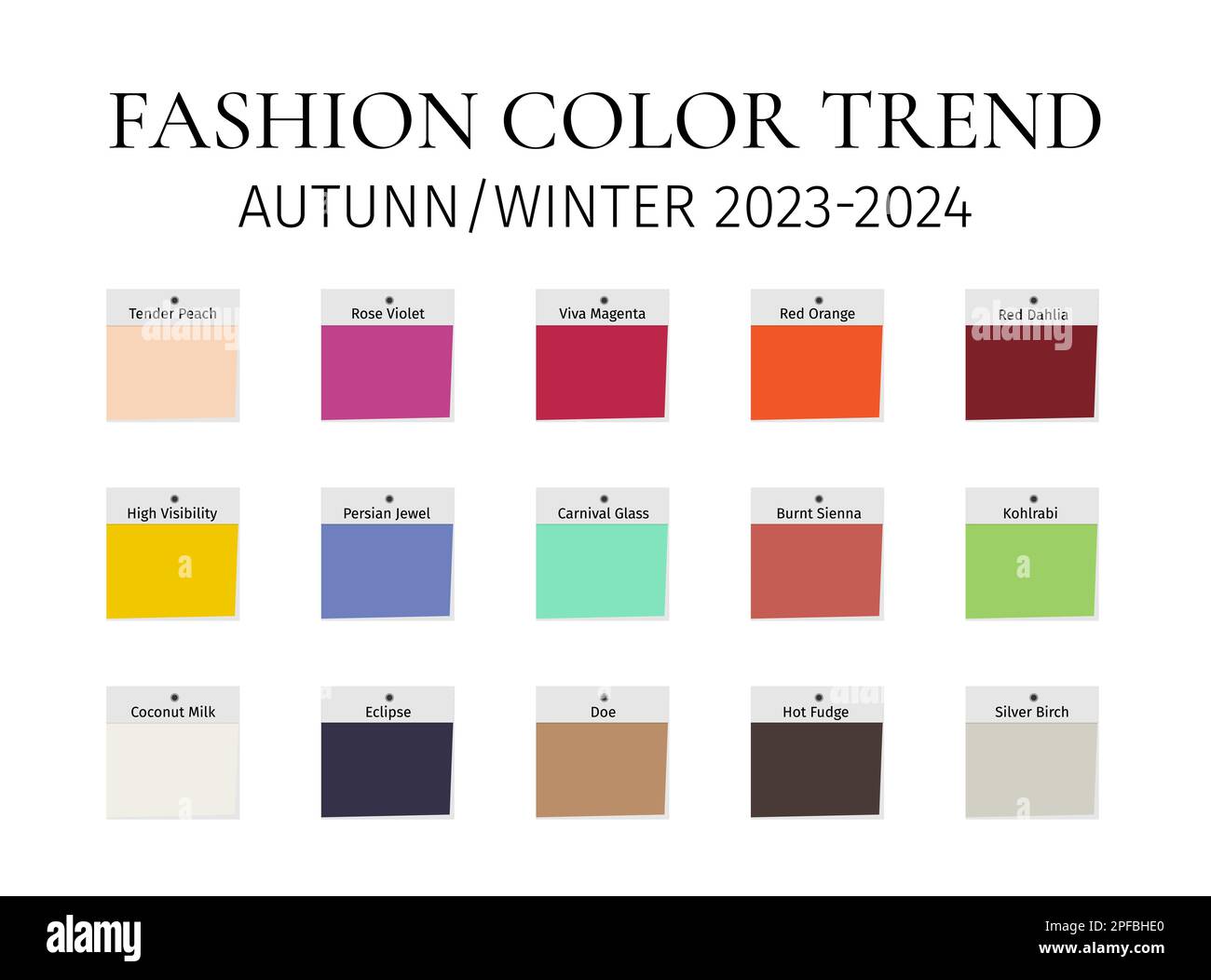 Fashion Color Trend Autumn Winter 2023 2024. Trendy colors palette