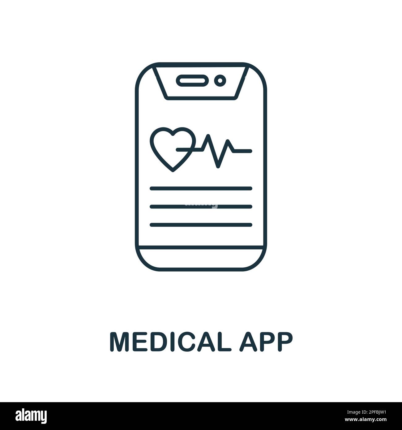 Medical App outline icon. Simple element from healthcare innovations