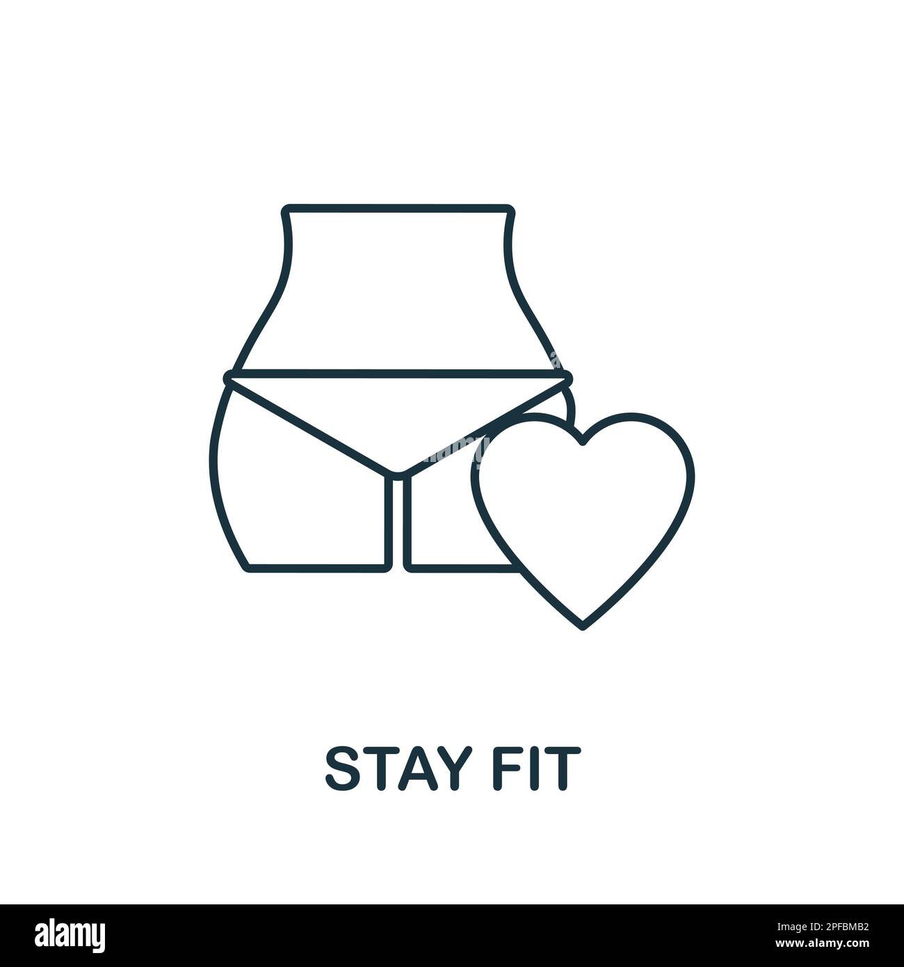 Stay Fit line icon. Monochrome simple Stay Fit outline icon for templates, web design and infographics Stock Vector