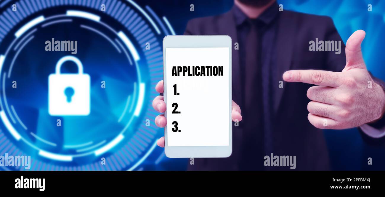 Inspiration showing sign Application. Business approach an order for ...