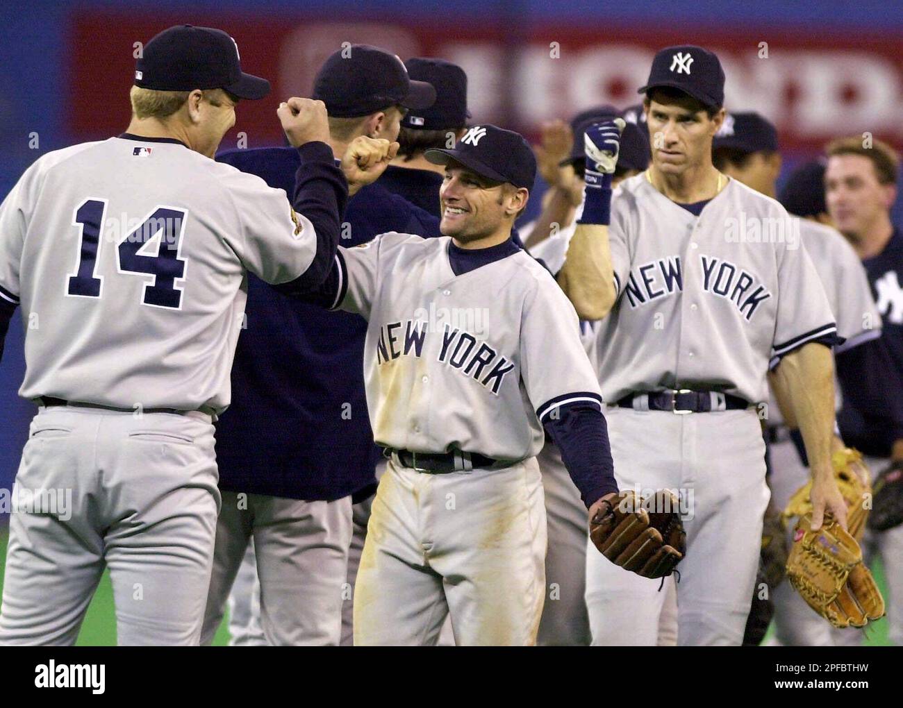 Chuck Knoblauch of the New York Yankees celebrates his two- run home  News Photo - Getty Images
