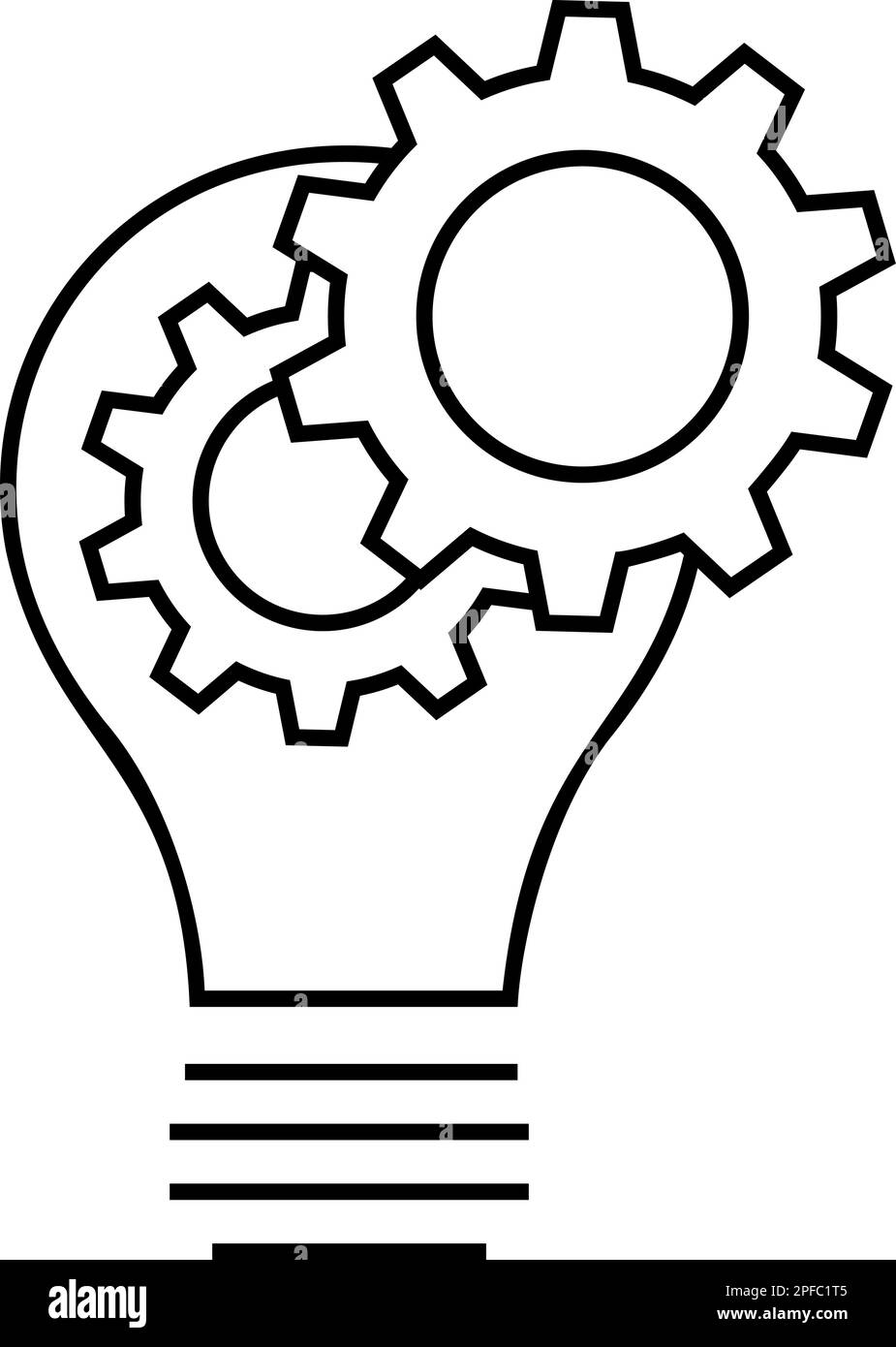 Linear idea generation icon in form of lamp as a concept of new vision and thinking Stock Vector