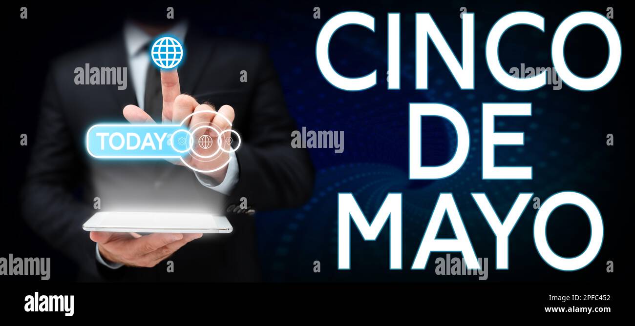 Conceptual caption Cinco De Mayo. Concept meaning Mexican-American ...