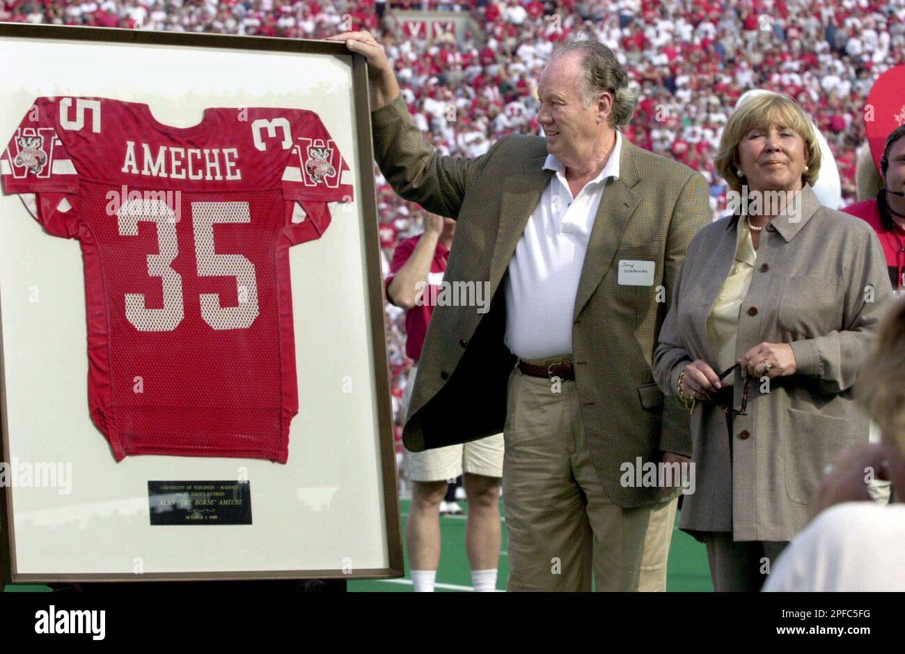 Jerry Wuhrman, a cocaptain of the 1953 Wisconsin football team, and