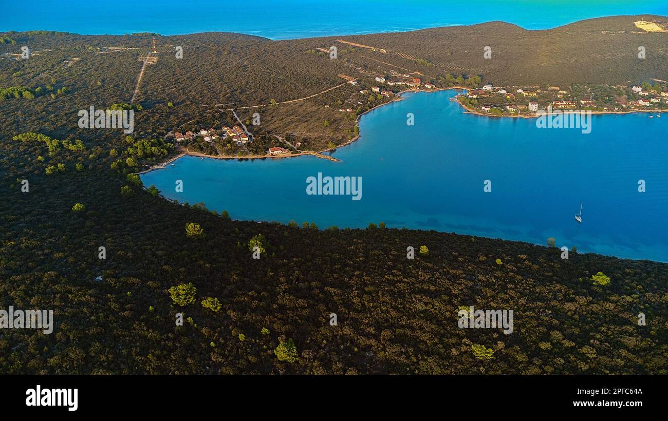 Loviste Croatia, Pljesac. Top view. Stock Photo