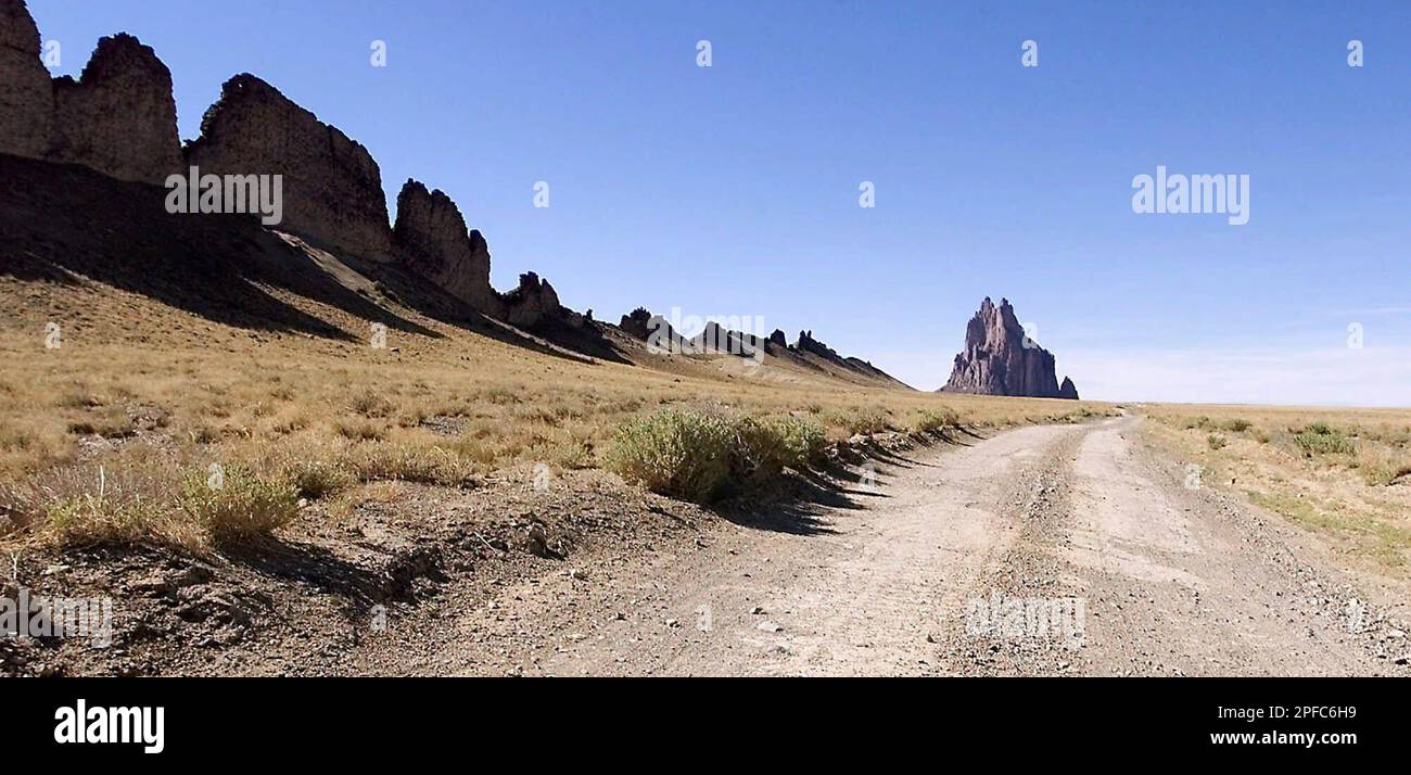 Shiprock Mountain is pictured June 14, 2000, down this officially