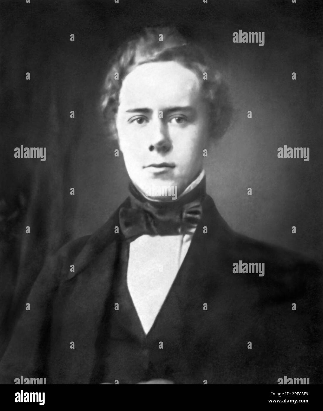 Hudson Taylor (1832-1905), British Christian missionary to China and founder (in 1865) of the China Inland Mission, in a studio portrait at age 21, just before leaving for China in 1853. Stock Photo