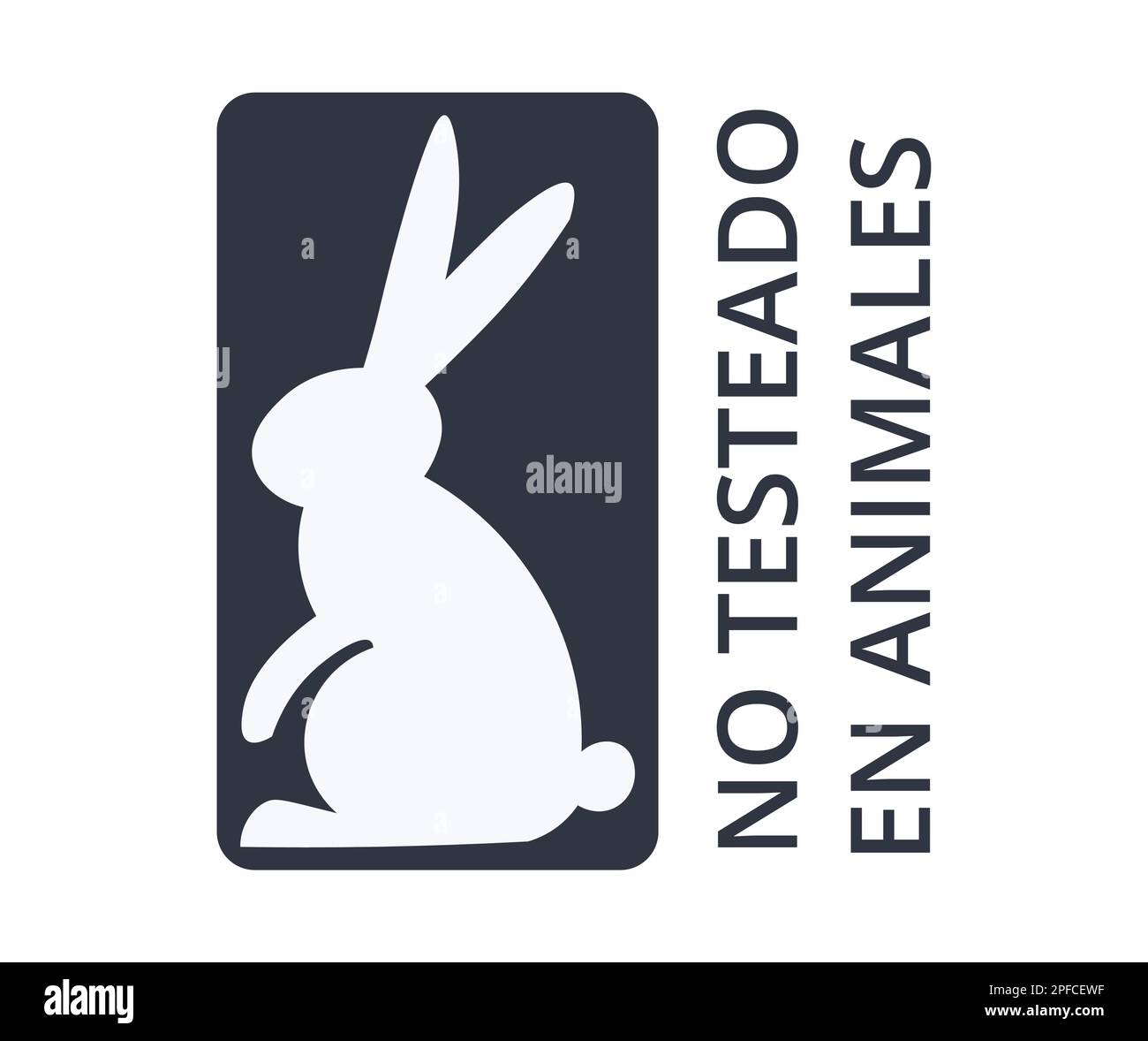 Spanish version of cruelty free symbol. Concept of labels and products