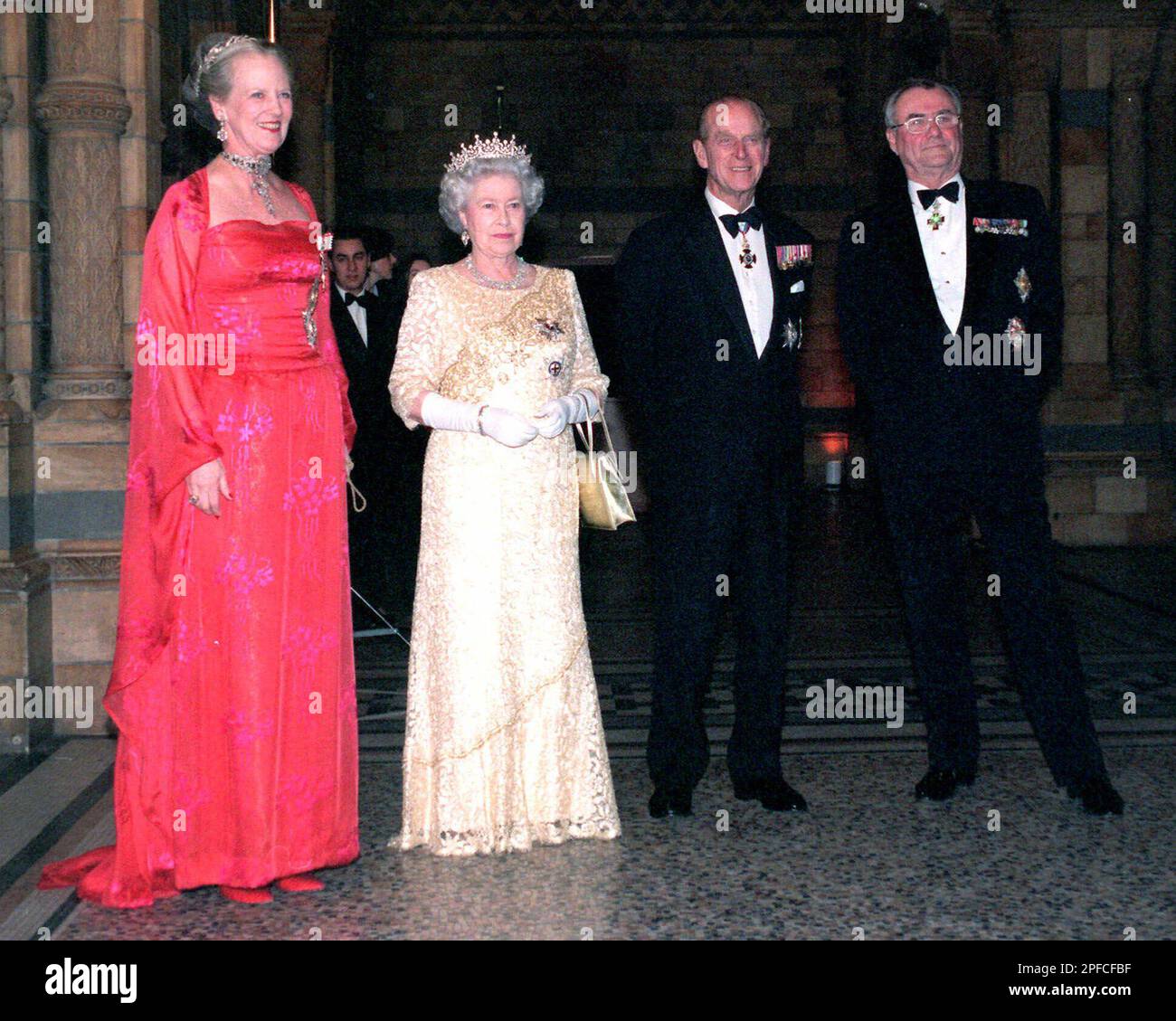 Queen Margrethe of Denmark, Britain's Queen Elizabeth II, Prince Philip