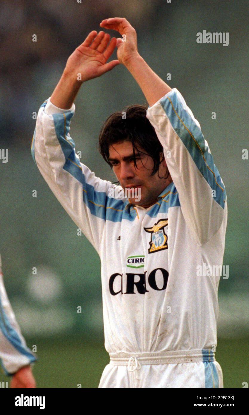 Lazio's Jose Marcelo Salas from Chile celebrates after scoring during ...