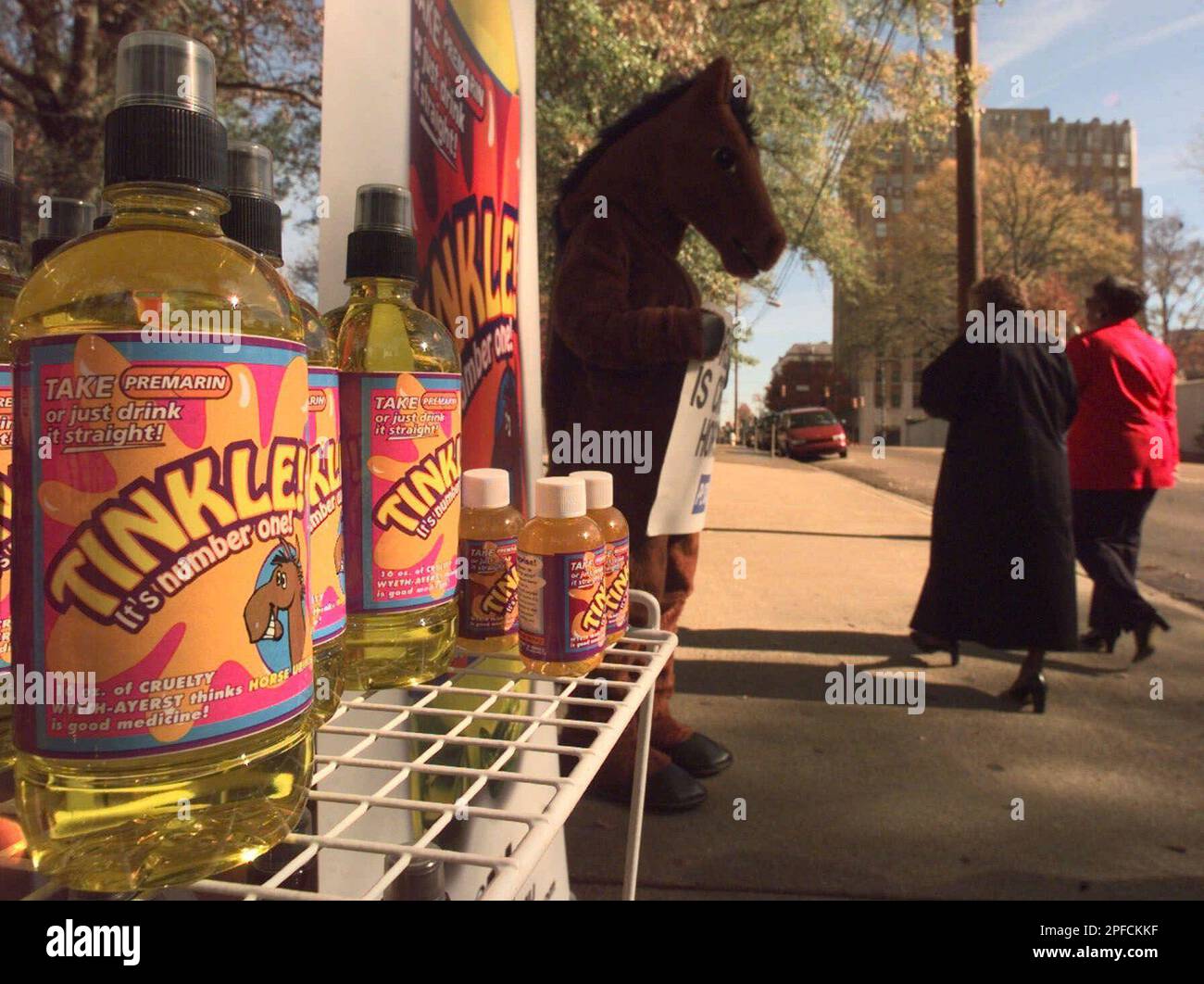 Elaine Garness of Toronto, Ontario, dressed in the horse costume