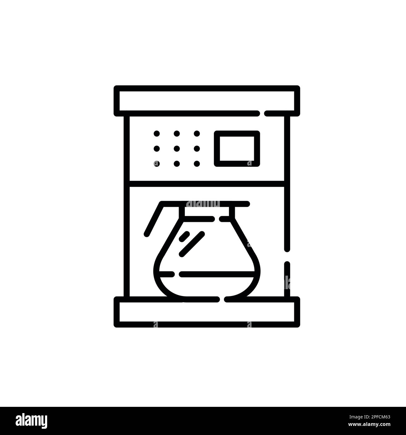 Drip coffee machine with coffee pot. Pixel perfect, editable stroke ...