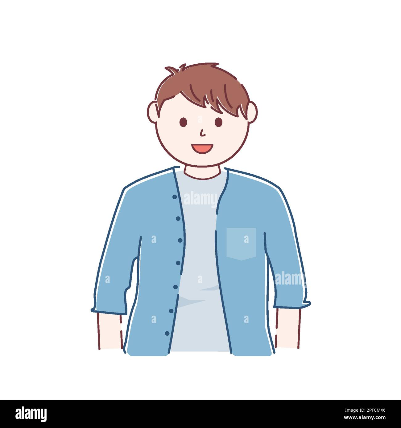 Boy is laughing out loud. flat design style vector illustration. Stock Vector