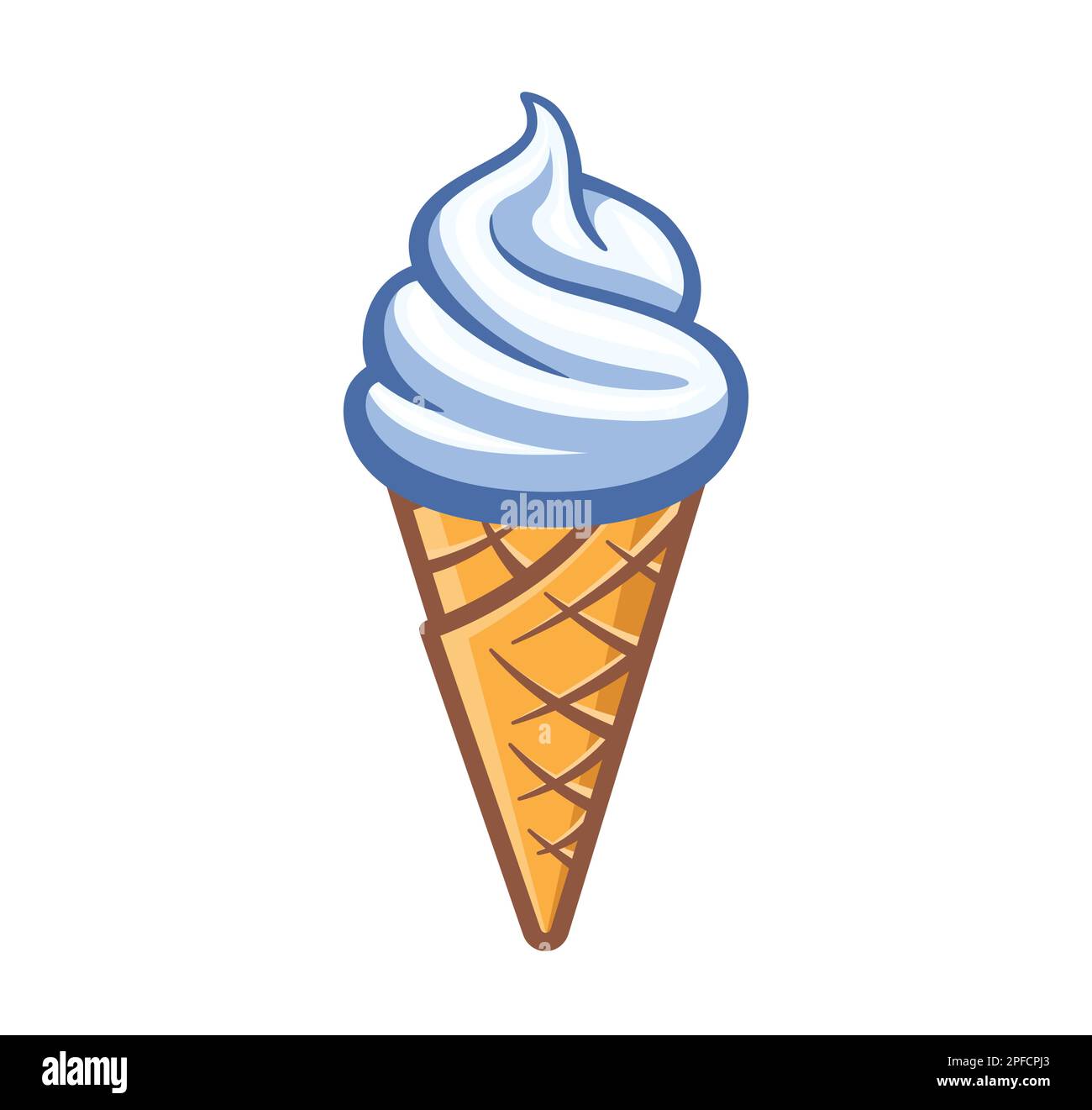 https://c8.alamy.com/comp/2PFCPJ3/simple-fun-cartoon-soft-serve-vanilla-white-icecream-in-waffle-cone-isolated-on-white-background-vector-2PFCPJ3.jpg