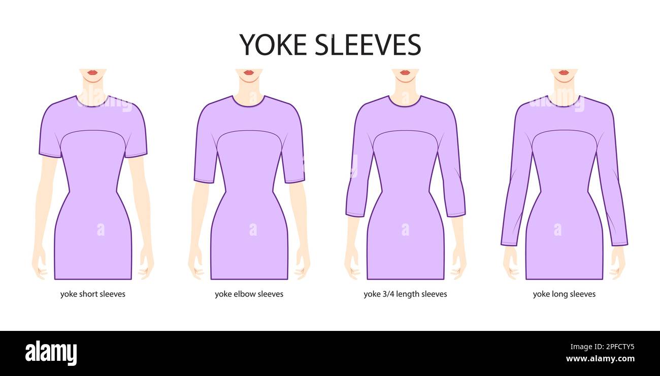 Set of Yoke sleeves clothes long, short, 34, elow length technical