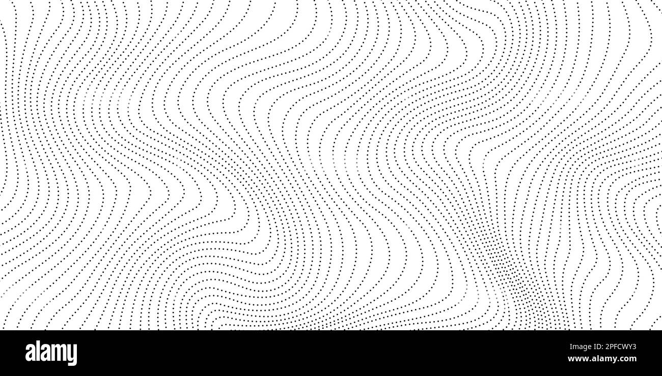 Dotted wave lines background. Abstract stripes texture. Warped curved