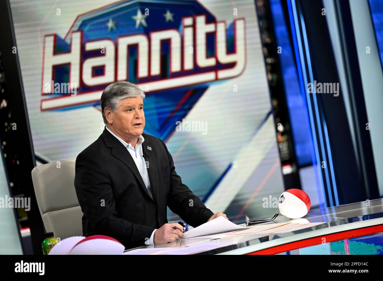Fox News commentator Sean Hannity tapes "The Sean Hannity Show," at Fox