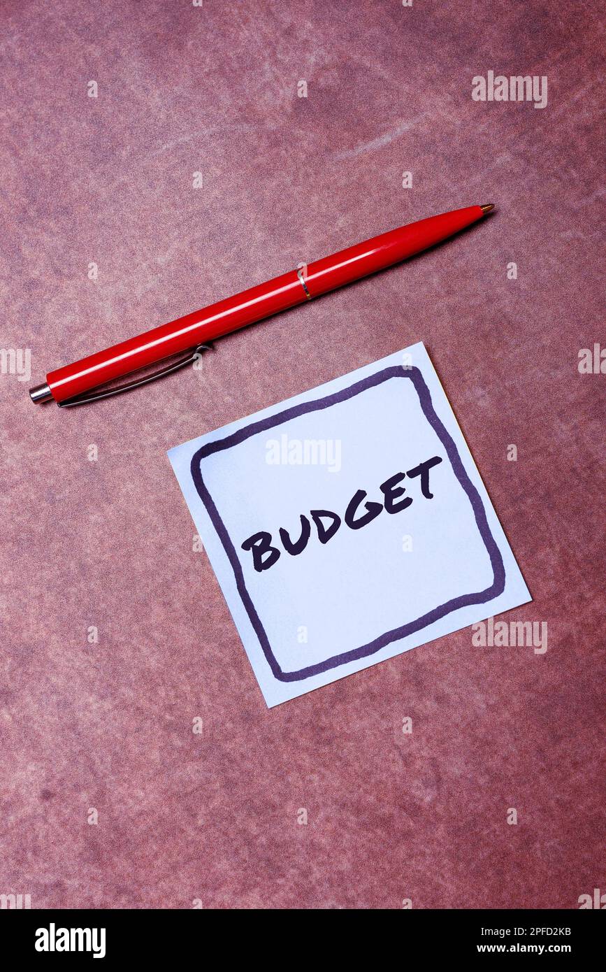 Text sign showing Budget. Business overview defined estimate of income ...