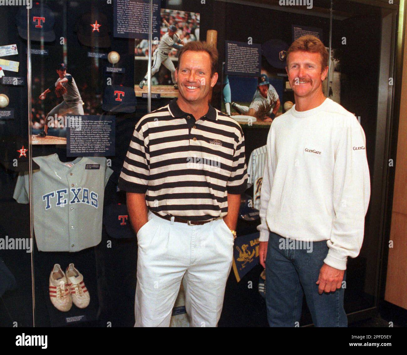 Baseball Hall of Fame 1999 Inductees George Brett, left, and Robin
