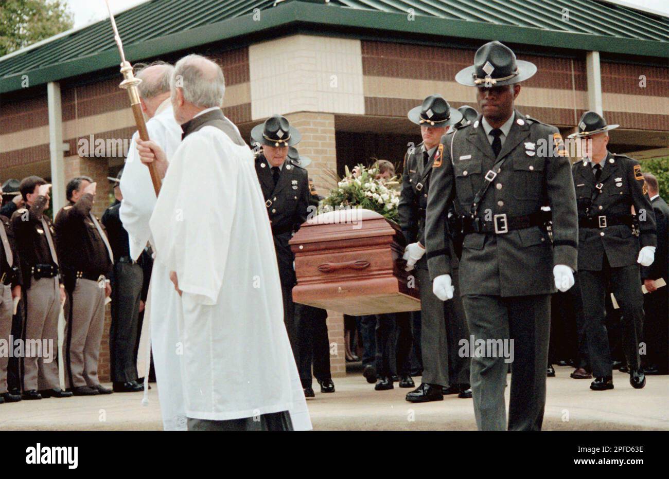 Members of the North Carolina State Highway Patrol Honor Guard carry